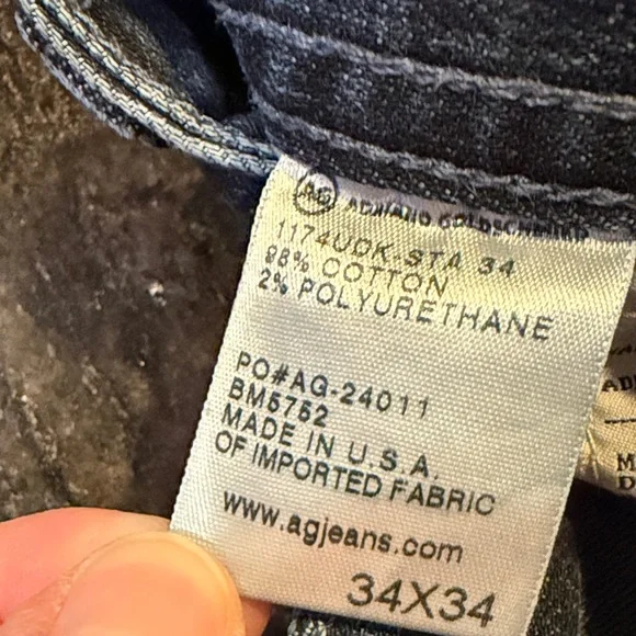 AG Adriano Goldschmied Men's Straight Jeans - Dark Blue - Picture 5 of 5